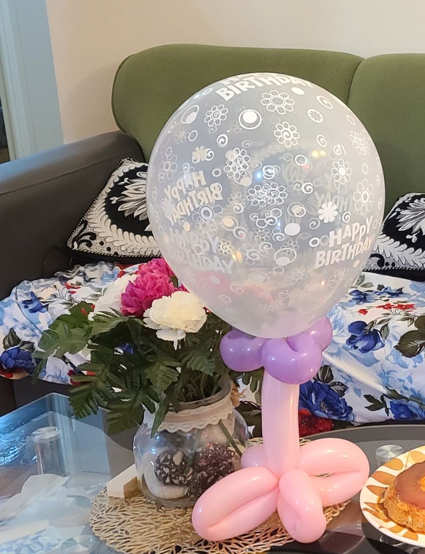 Custom birthday balloon bouquet centerpiece