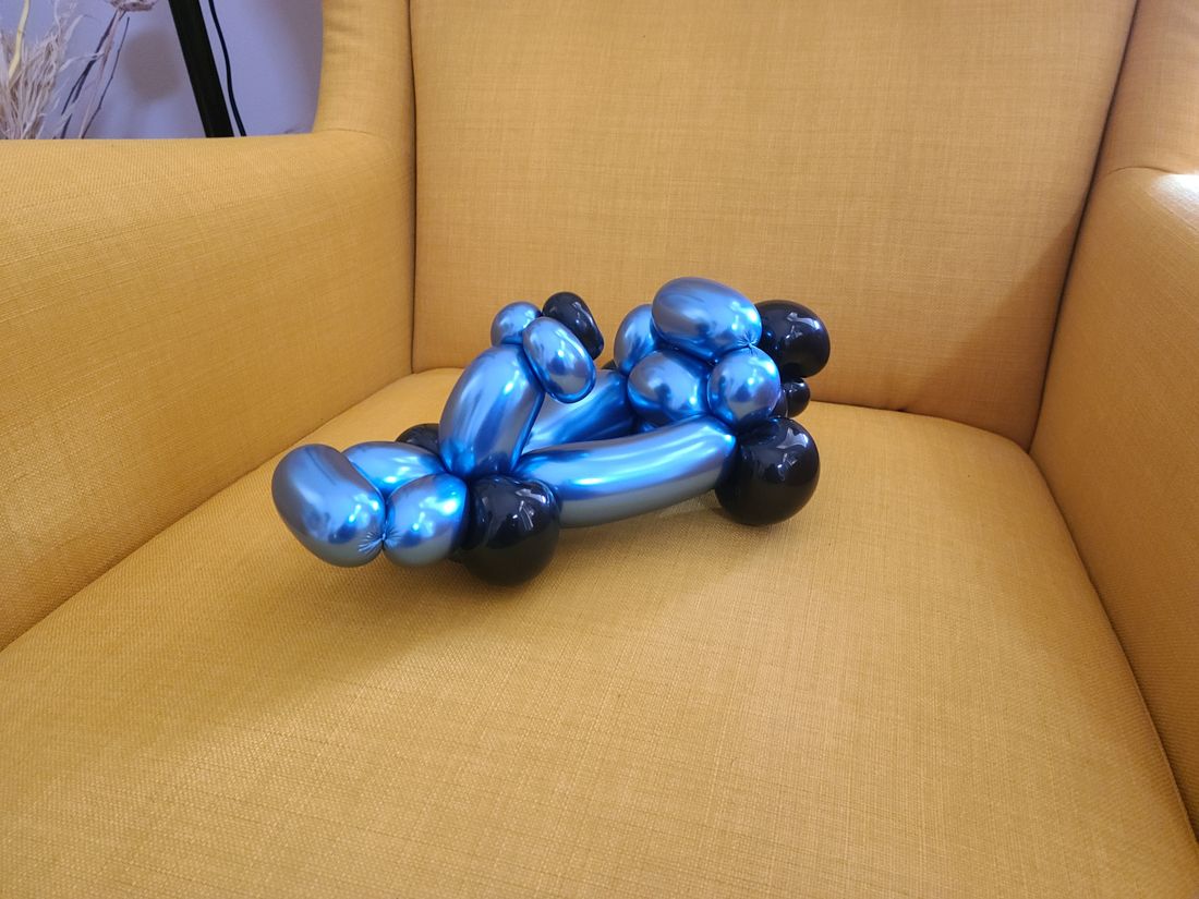 Chrome-finish balloon sculpture