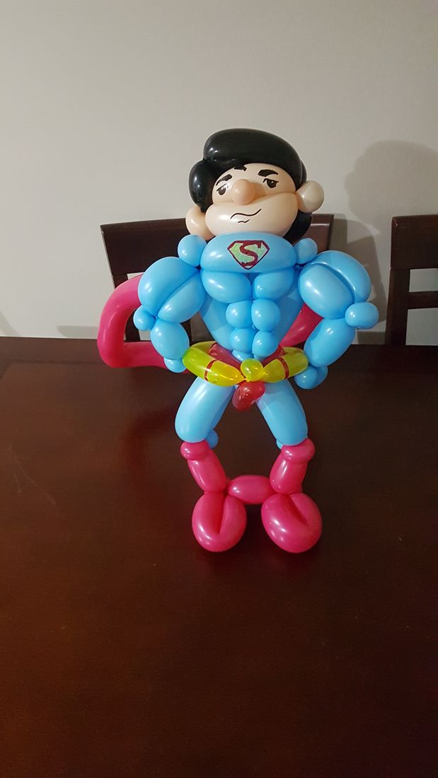 Custom superhero-inspired balloon sculpture